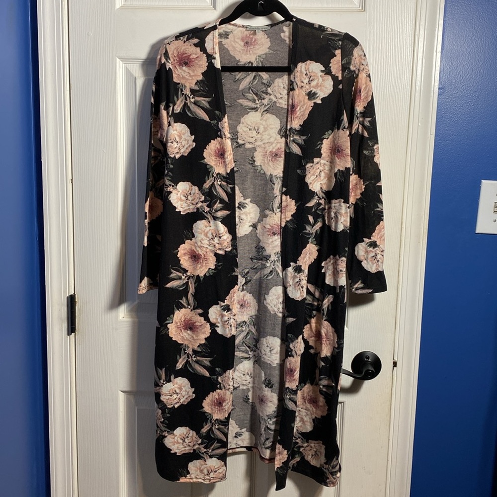 Charlotte Russe Floral Duster Cardigan Small
